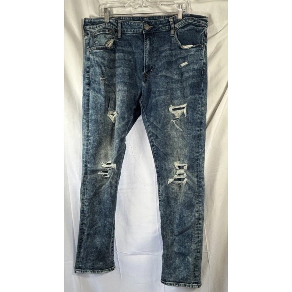 American Eagle Mens Jeans Flex Slim Destroyed 38x32 - Picture 3 of 16